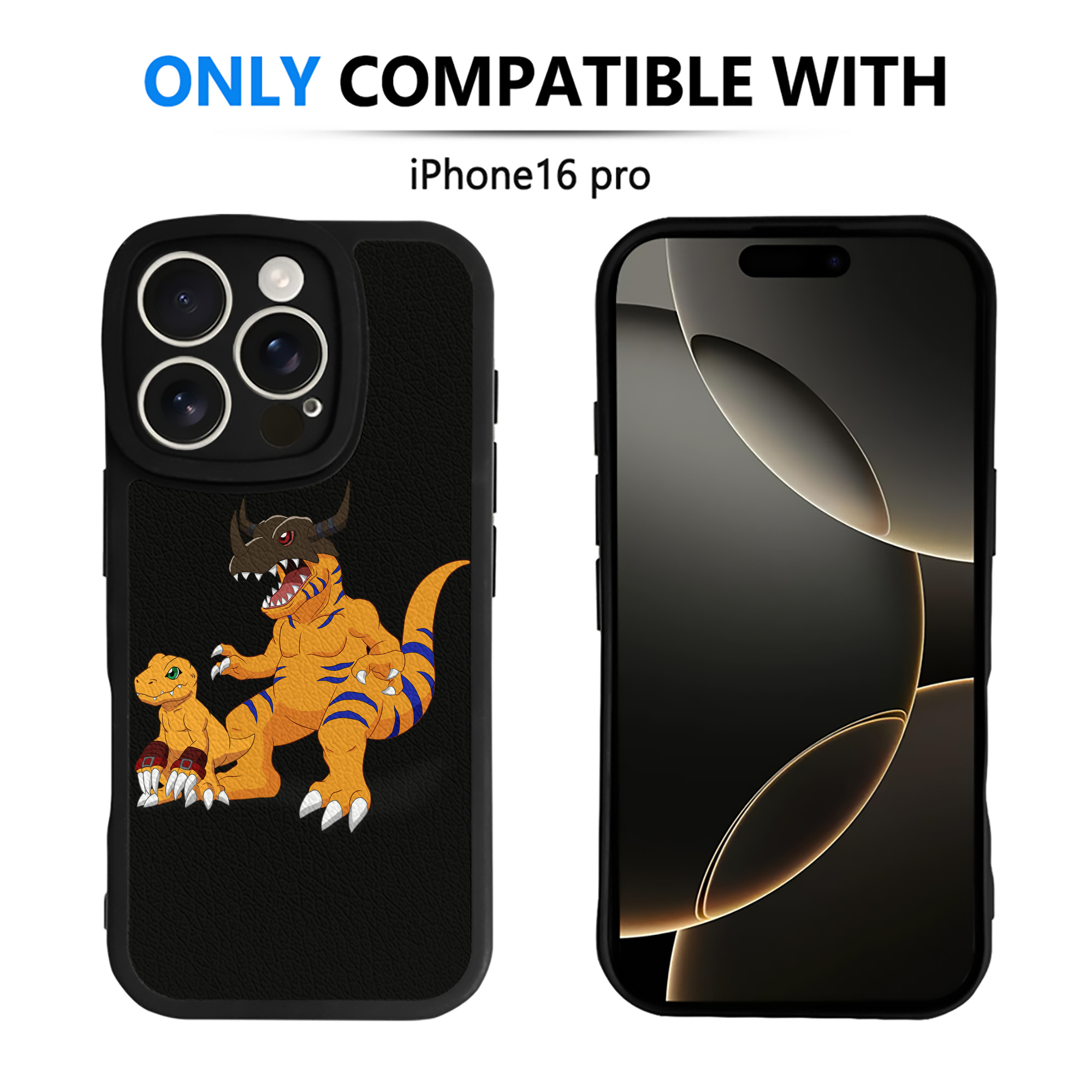 （画像用） Digimon デジタルモンスター/デジモン 【iPhone 16シリーズ対応】シリコンスマホケース（レザー調） 材質：シリコン